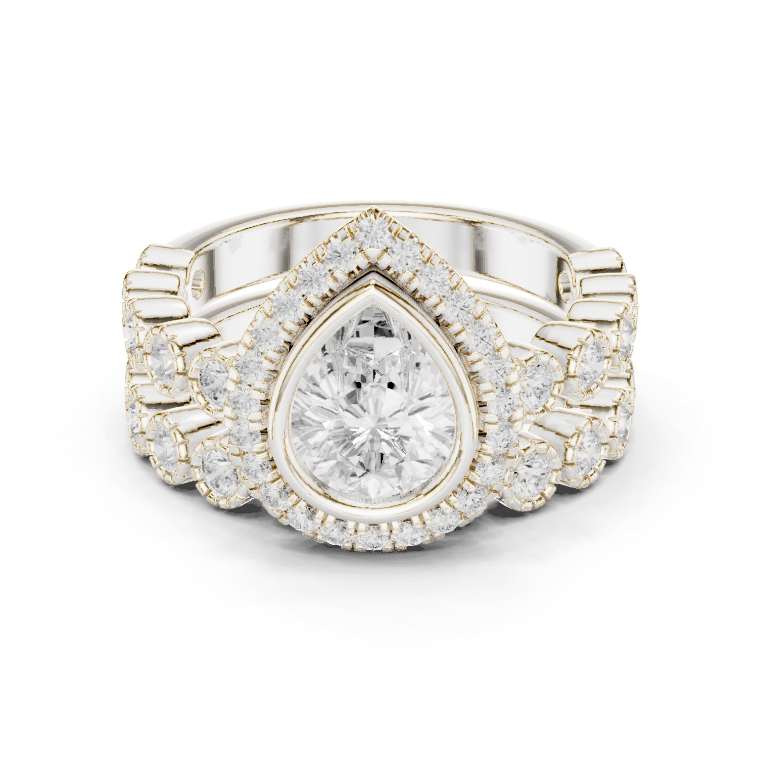 Mixed Shape Lab Grown Diamond Halo Ring