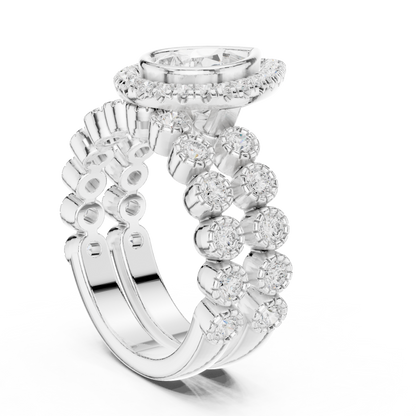 Mixed Shape Lab Grown Diamond Halo Ring