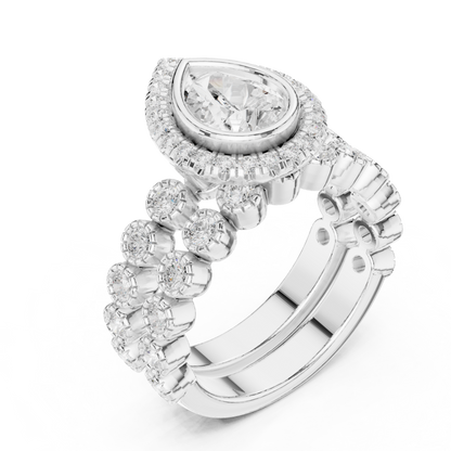 Mixed Shape Lab Grown Diamond Halo Ring