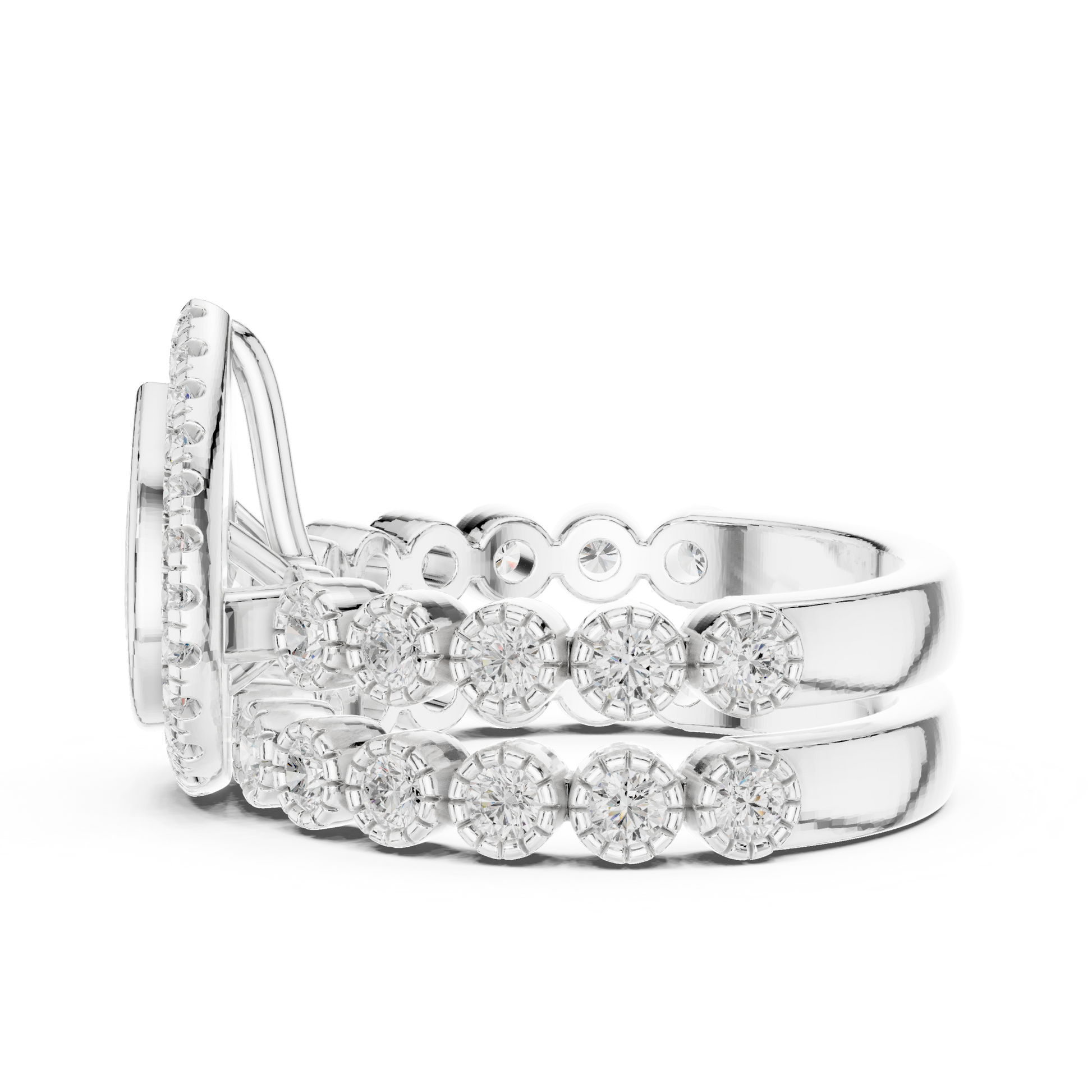 Mixed Shape Lab Grown Diamond Halo Ring