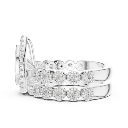 Mixed Shape Lab Grown Diamond Halo Ring