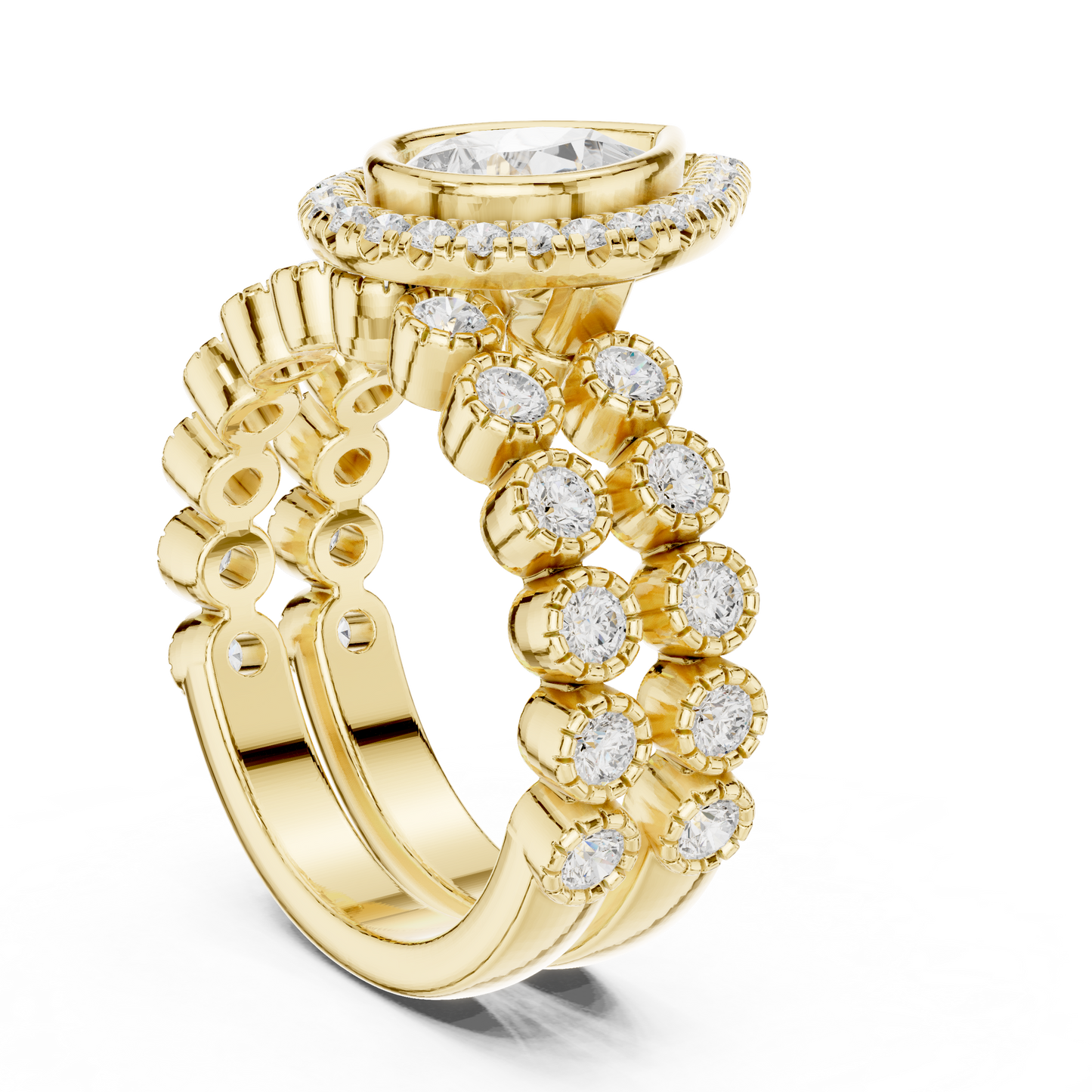Mixed Shape Lab Grown Diamond Halo Ring