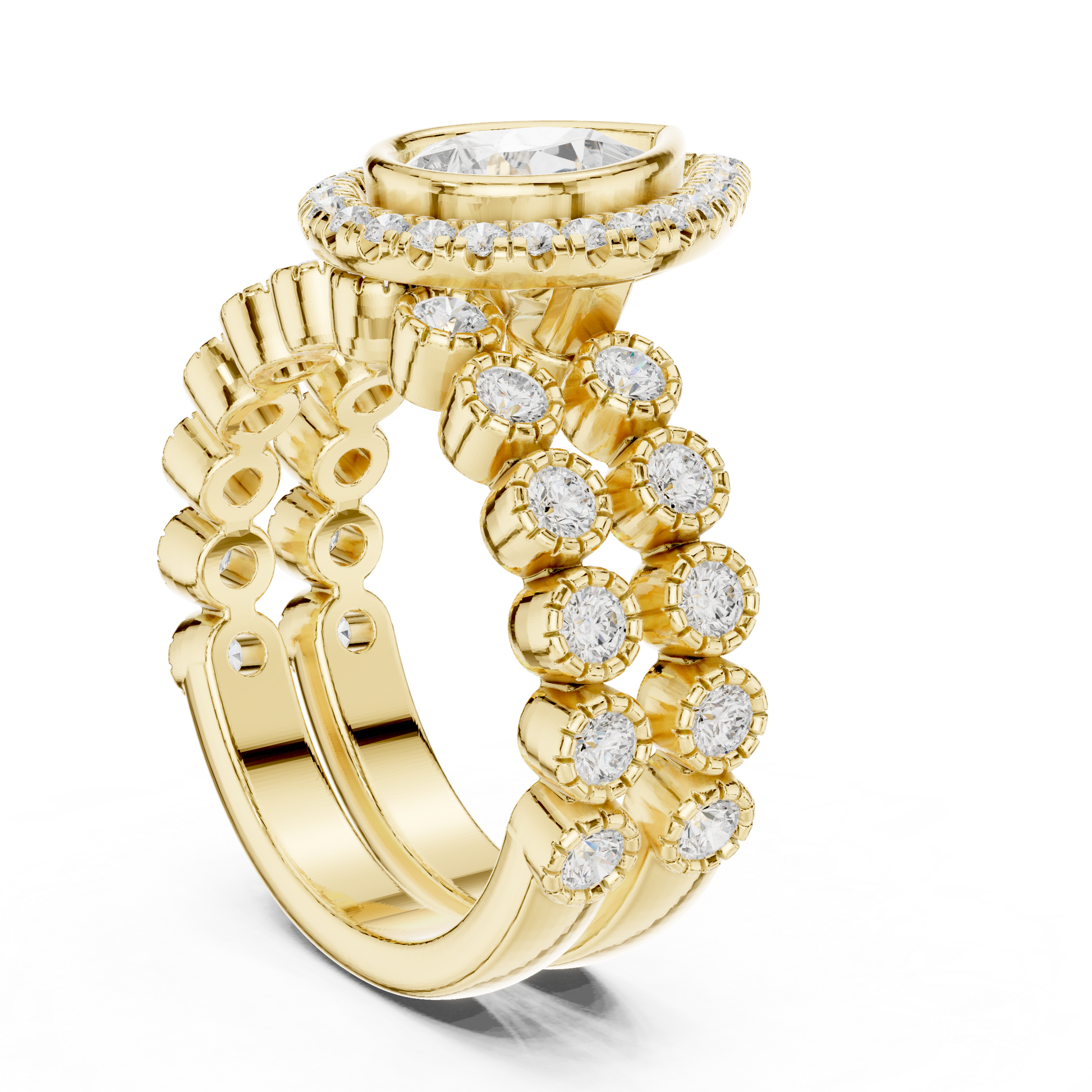 Mixed Shape Lab Grown Diamond Halo Ring