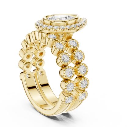 Mixed Shape Lab Grown Diamond Halo Ring
