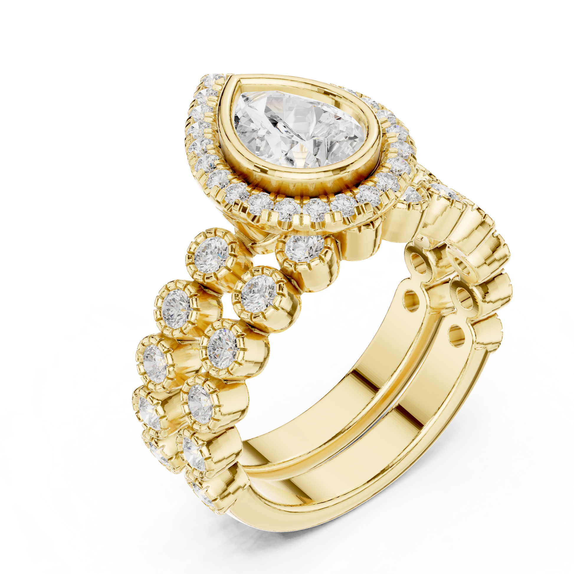 Mixed Shape Lab Grown Diamond Halo Ring