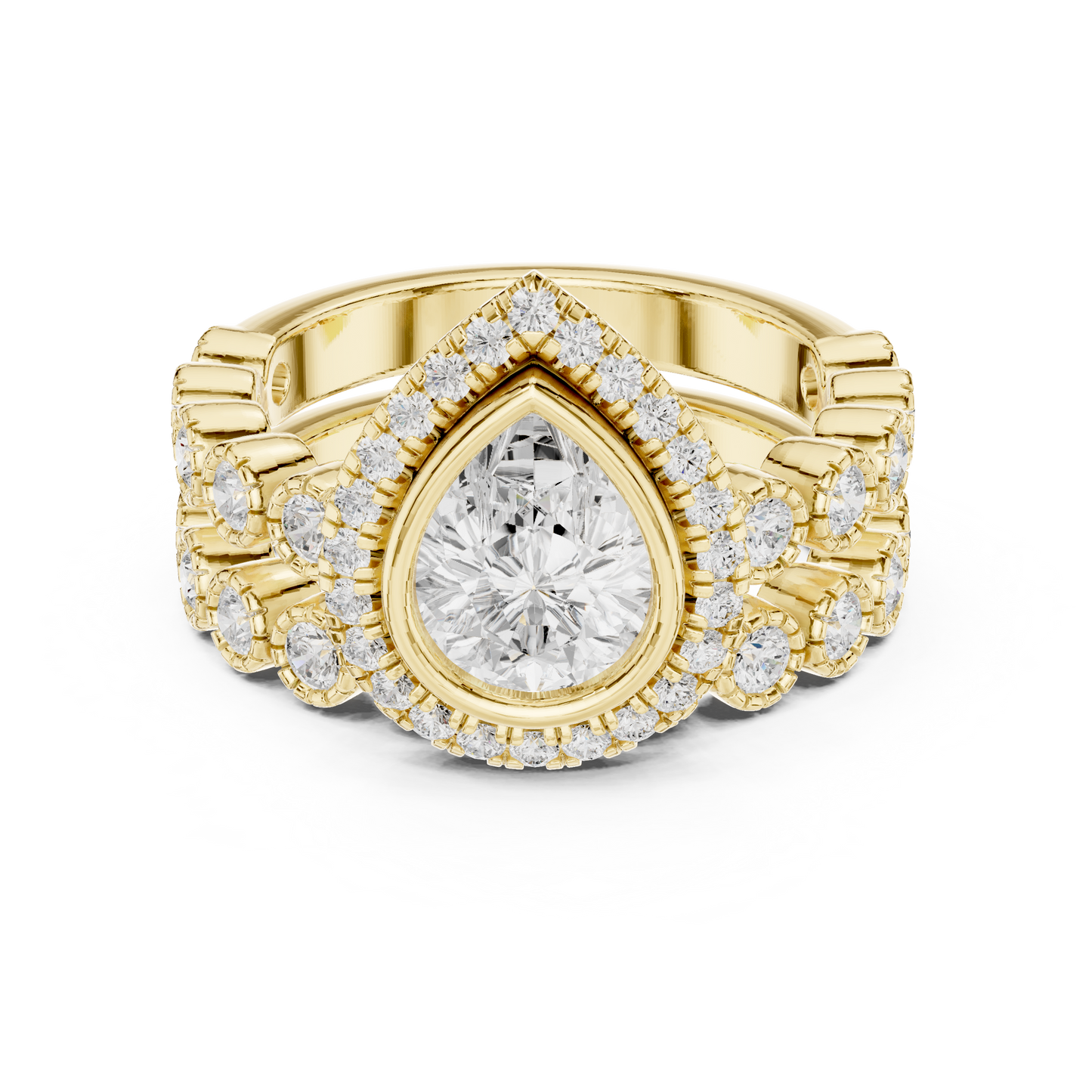 Mixed Shape Lab Grown Diamond Halo Ring
