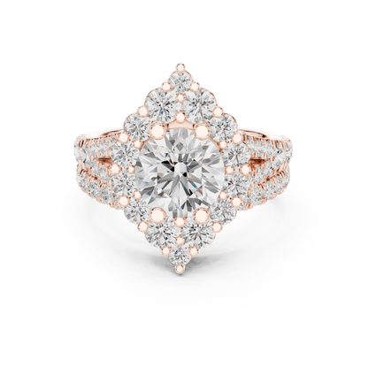 Round Halo Lab Grown Diamond Ring