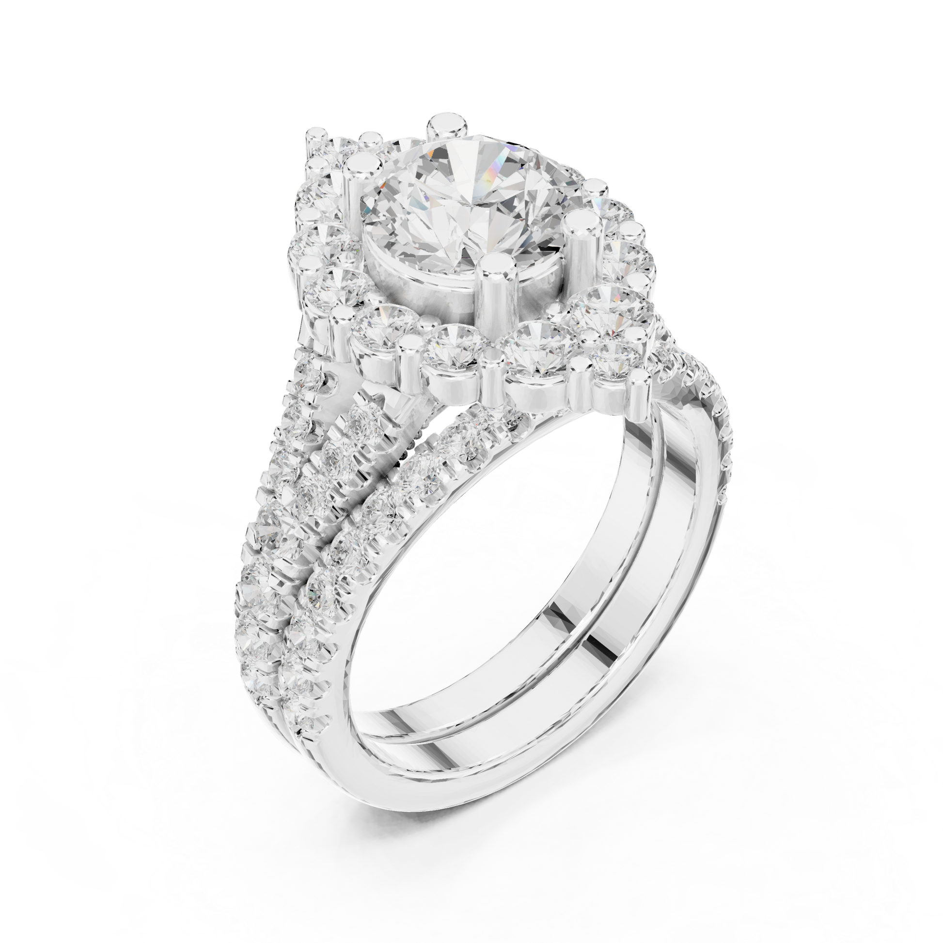 Round Halo Lab Grown Diamond Ring