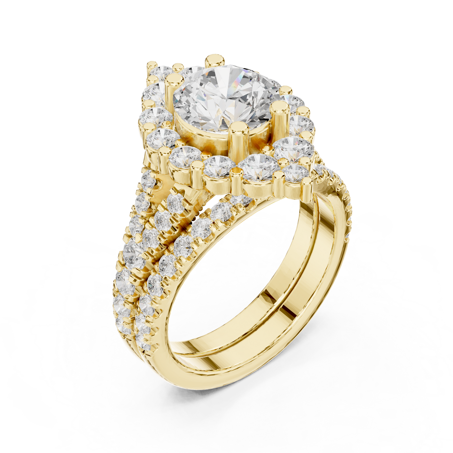 Round Halo Lab Grown Diamond Ring