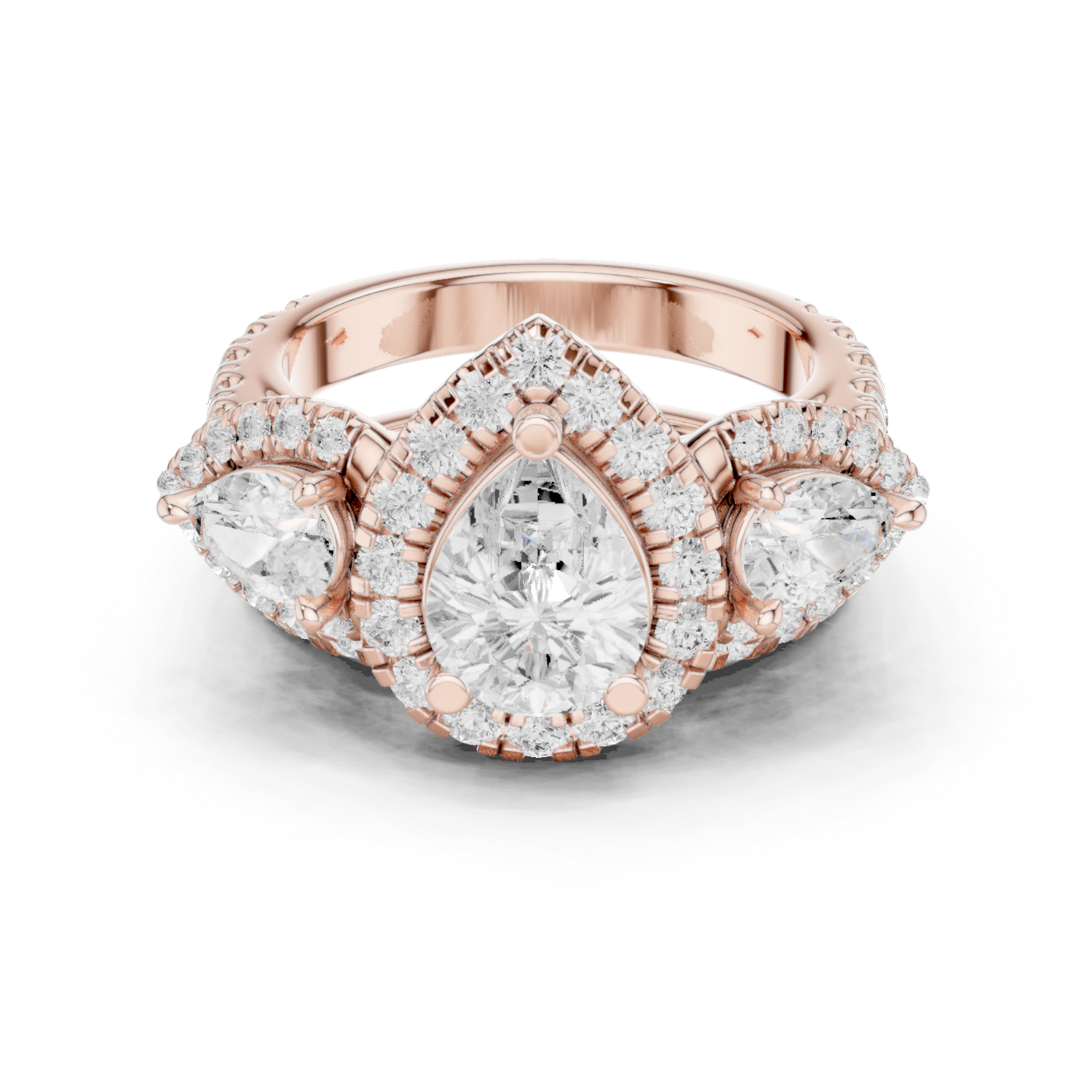Mixed Shape Lab Grown Diamond Halo Ring