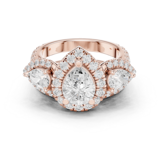 Mixed Shape Lab Grown Diamond Halo Ring