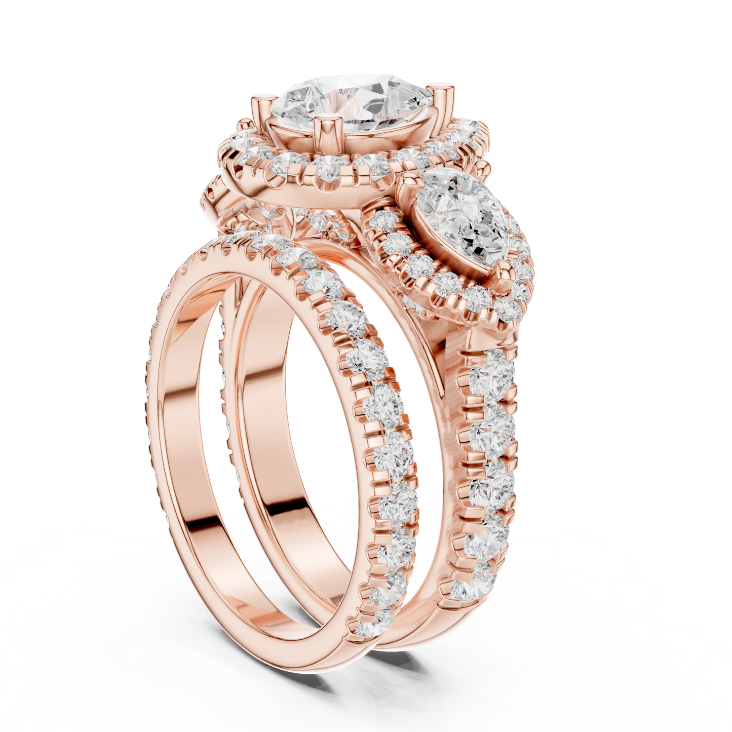 Mixed Shape Lab Grown Diamond Halo Ring