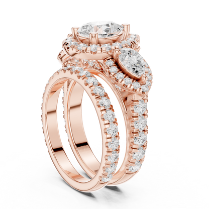 Mixed Shape Lab Grown Diamond Halo Ring