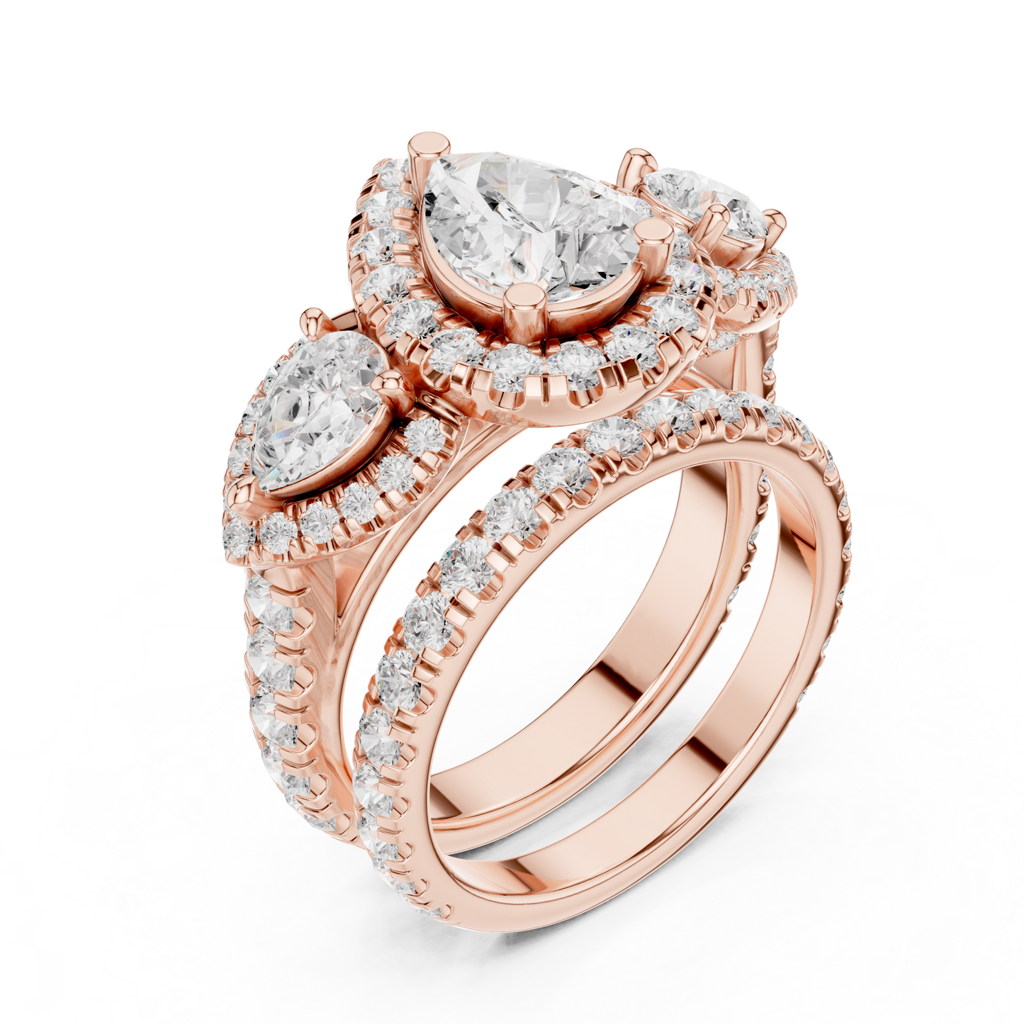 Mixed Shape Lab Grown Diamond Halo Ring