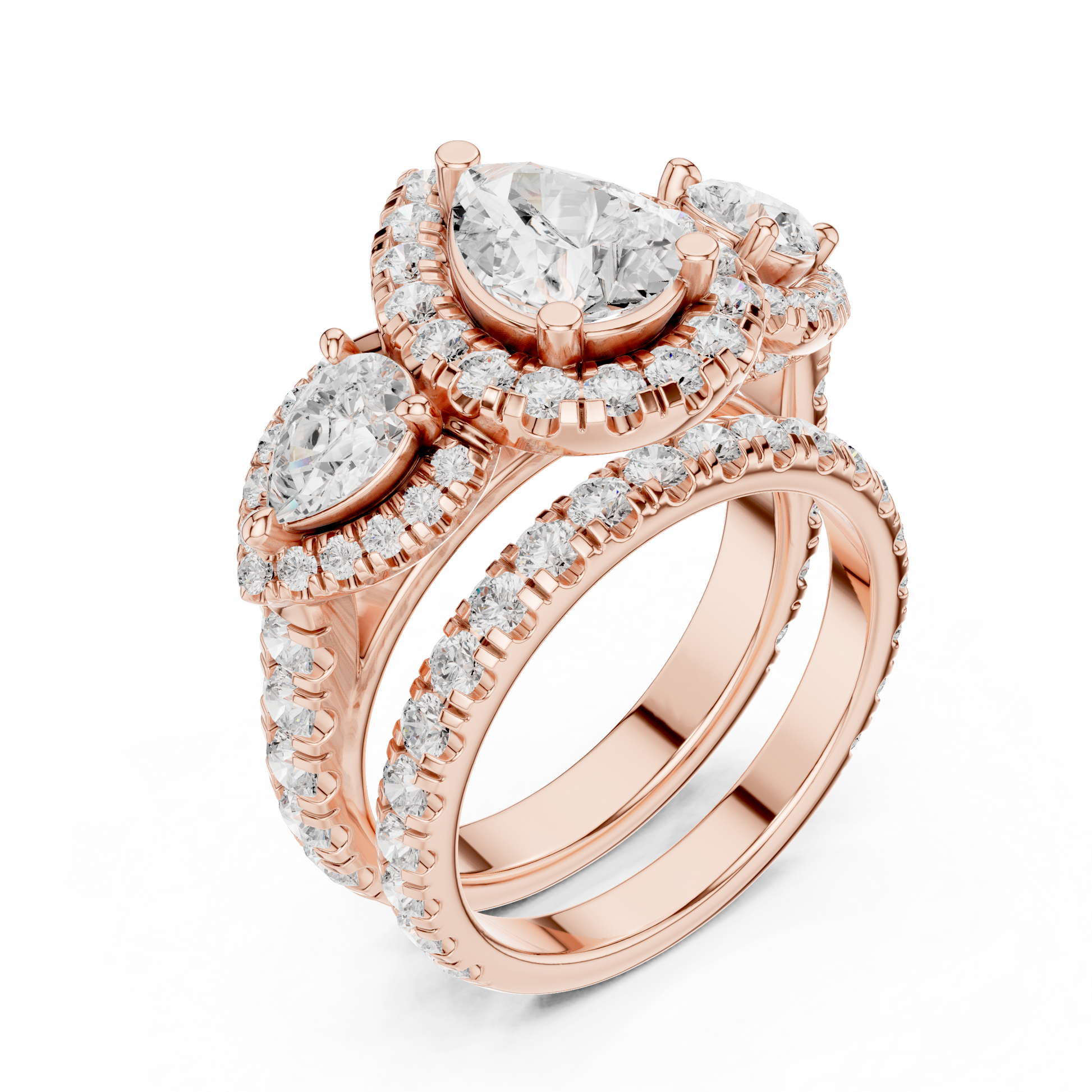 Mixed Shape Lab Grown Diamond Halo Ring