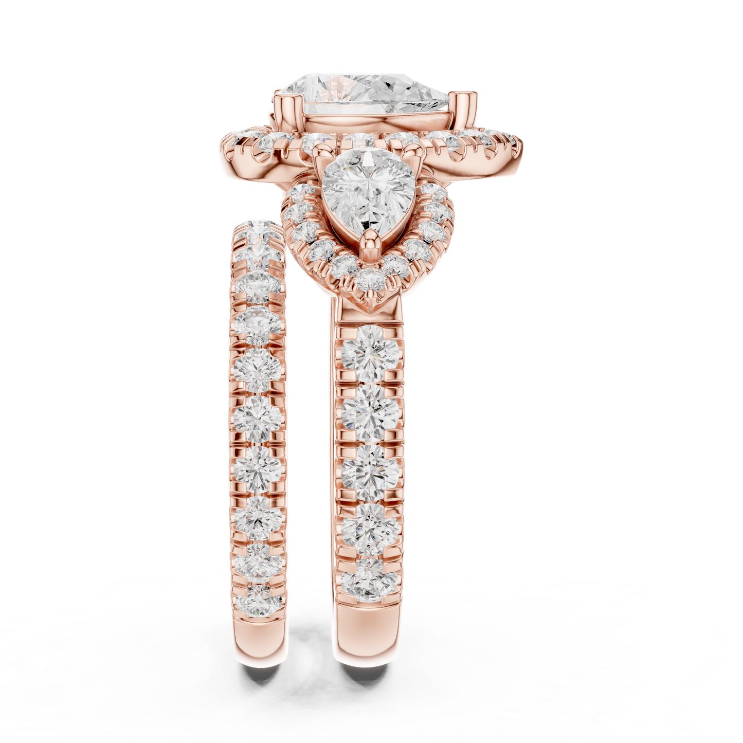 Mixed Shape Lab Grown Diamond Halo Ring