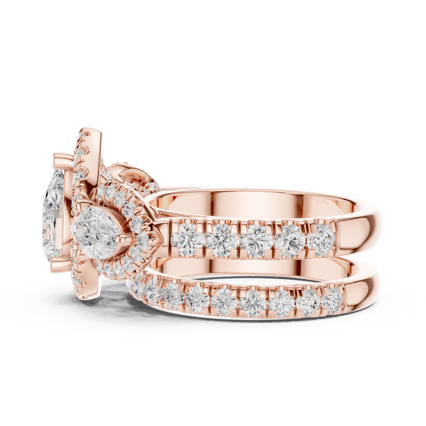 Mixed Shape Lab Grown Diamond Halo Ring