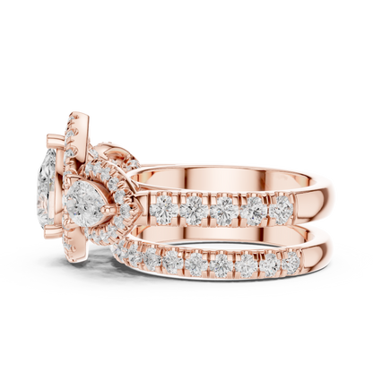 Mixed Shape Lab Grown Diamond Halo Ring