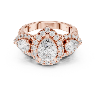 Mixed Shape Lab Grown Diamond Halo Ring