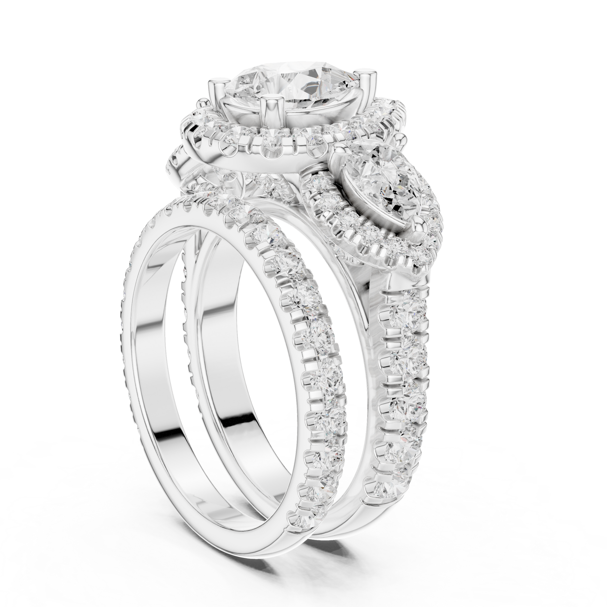 Mixed Shape Lab Grown Diamond Halo Ring