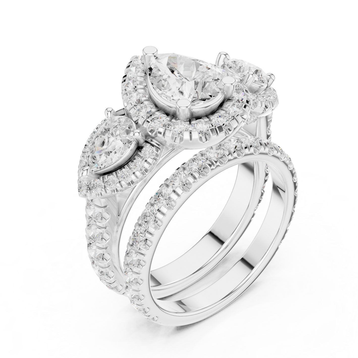 Mixed Shape Lab Grown Diamond Halo Ring