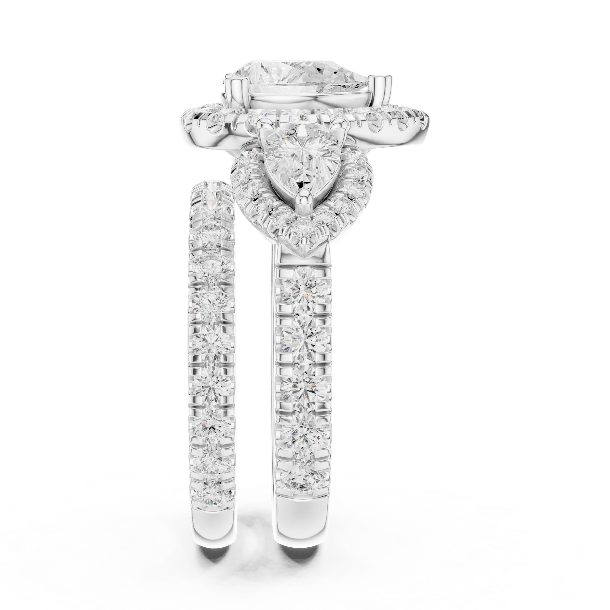 Mixed Shape Lab Grown Diamond Halo Ring