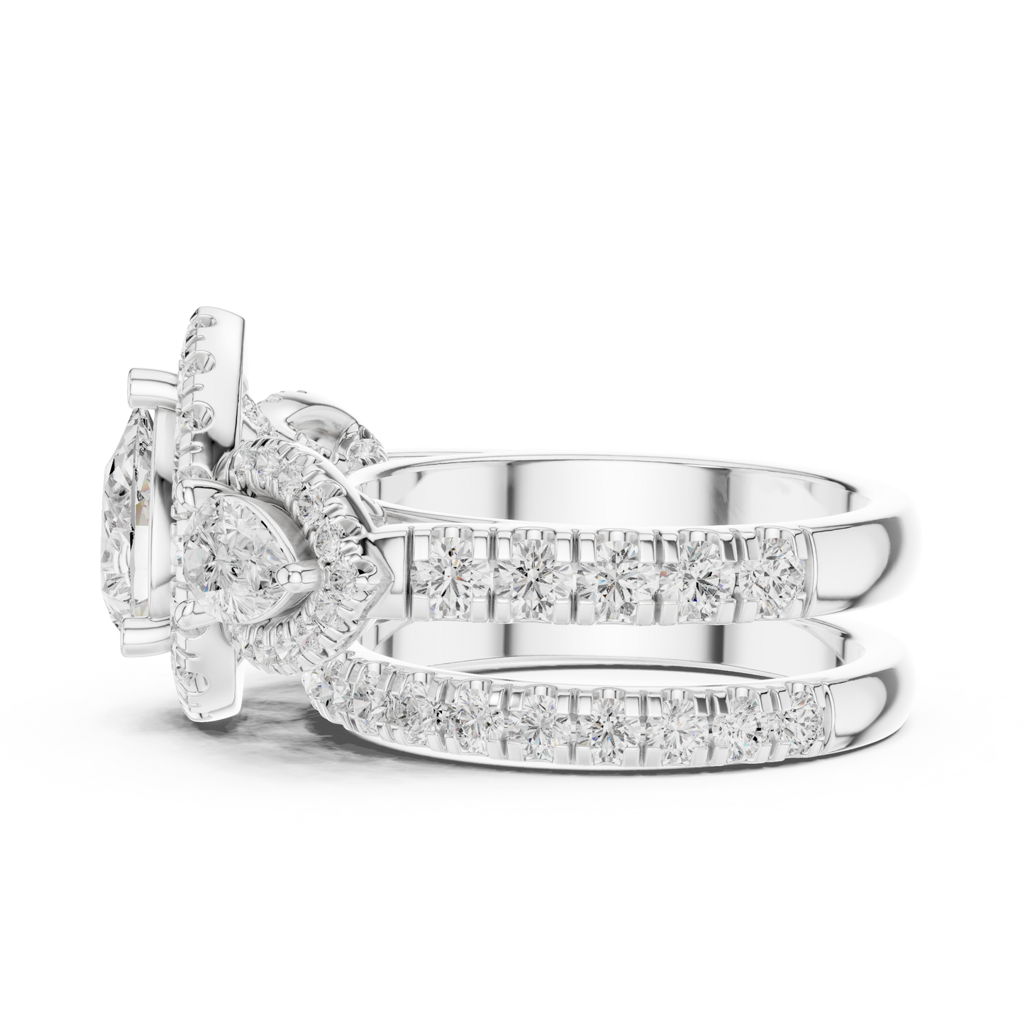 Mixed Shape Lab Grown Diamond Halo Ring