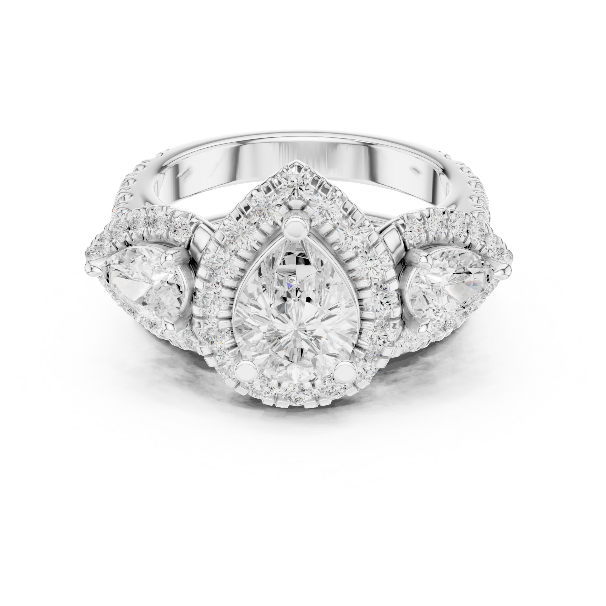 Mixed Shape Lab Grown Diamond Halo Ring