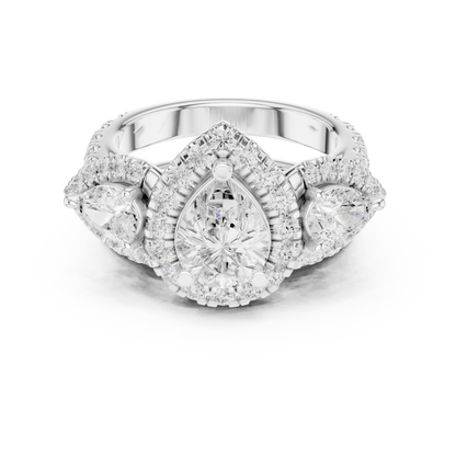 Mixed Shape Lab Grown Diamond Halo Ring