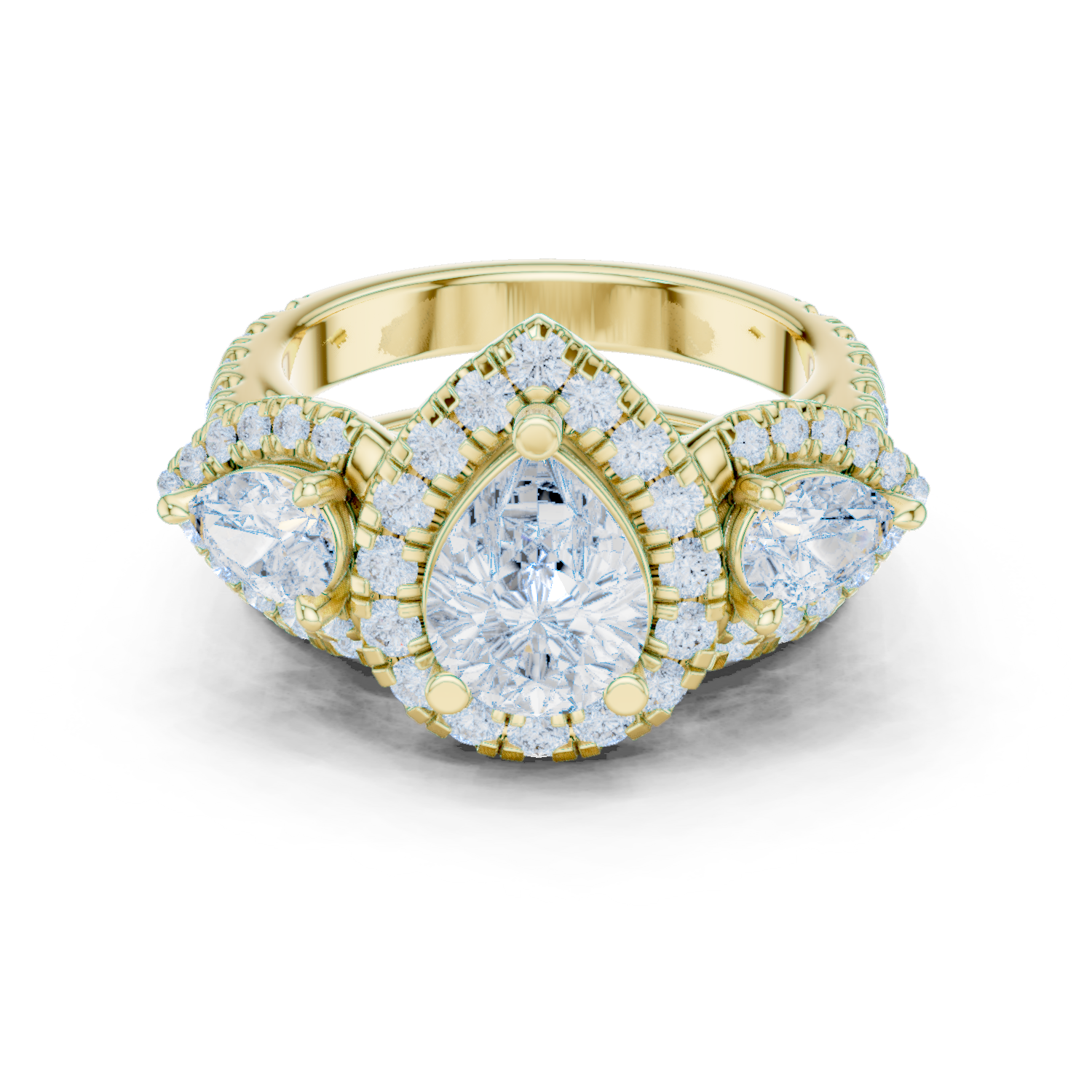 Mixed Shape Lab Grown Diamond Halo Ring