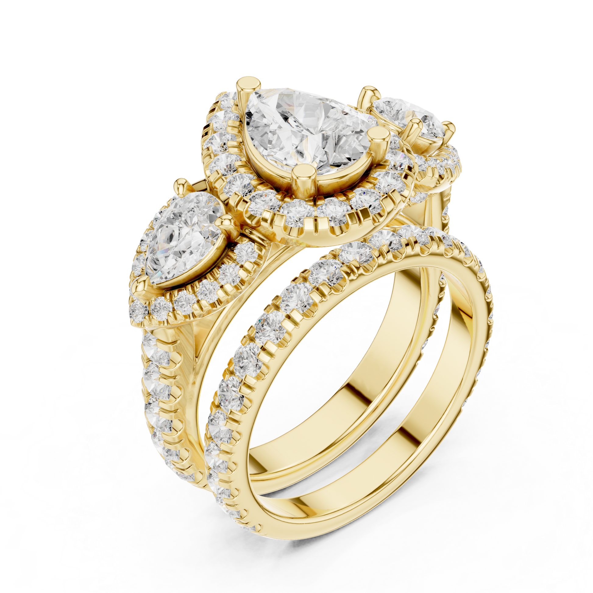 Mixed Shape Lab Grown Diamond Halo Ring