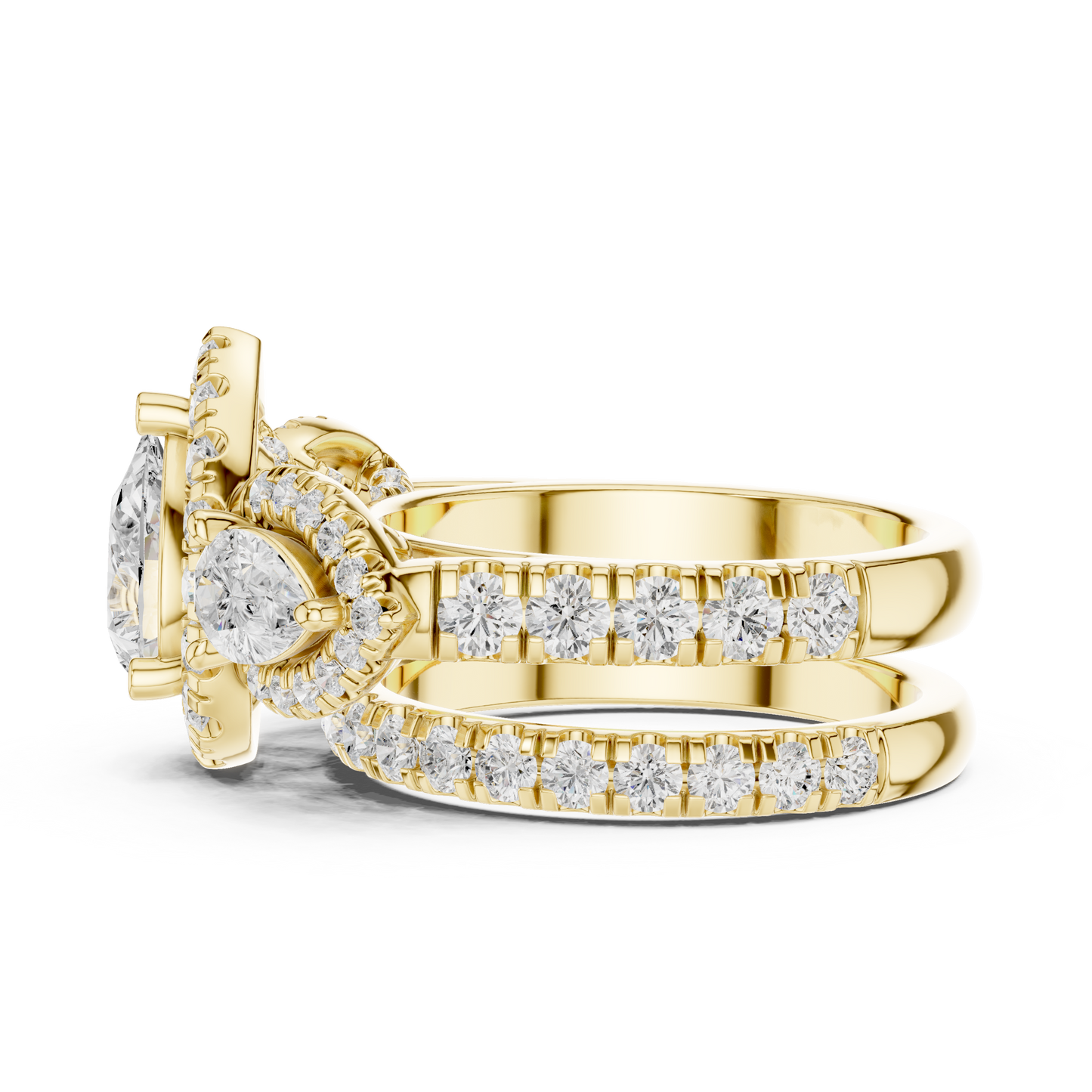 Mixed Shape Lab Grown Diamond Halo Ring