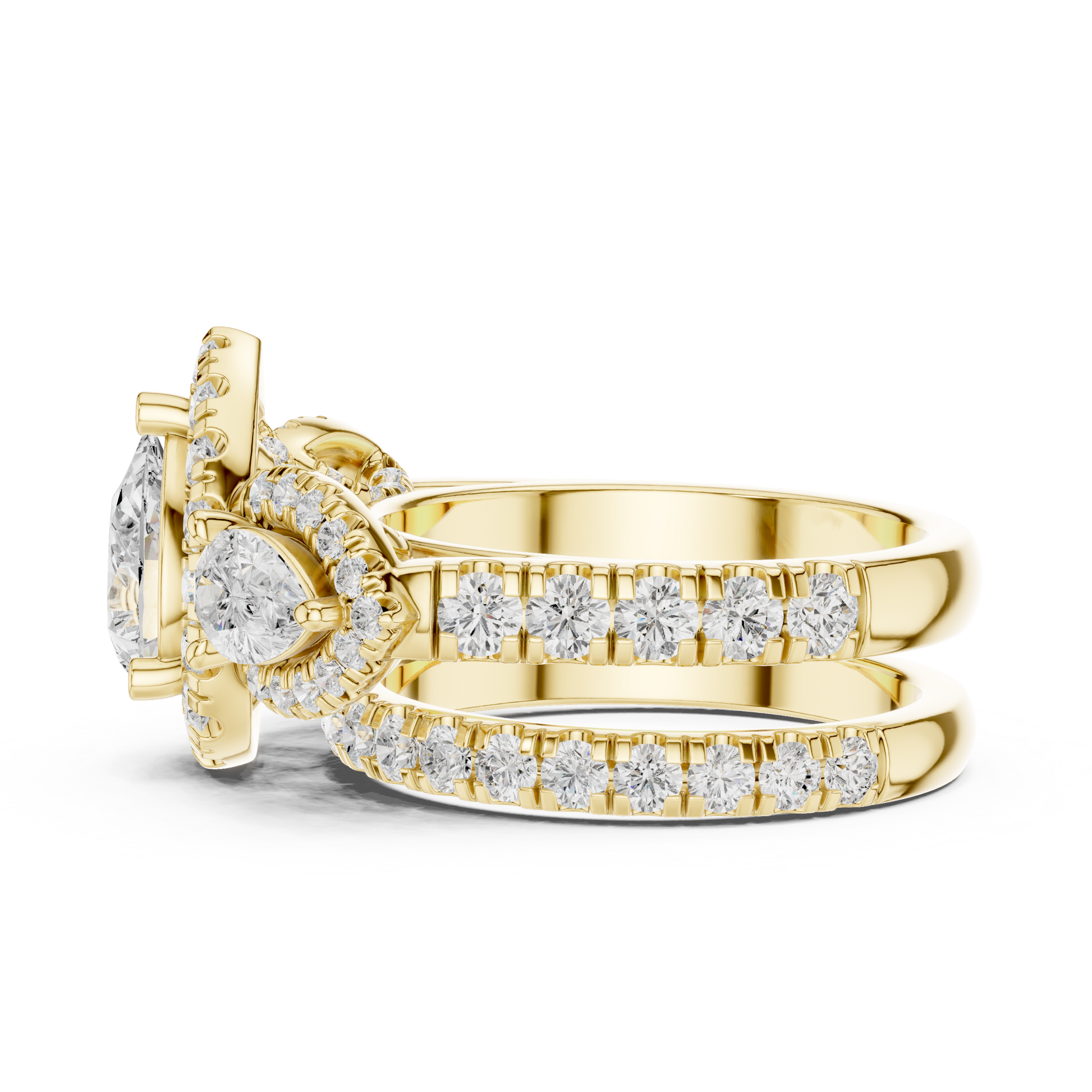 Mixed Shape Lab Grown Diamond Halo Ring