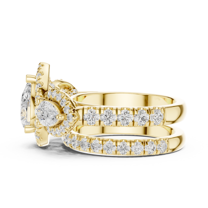 Mixed Shape Lab Grown Diamond Halo Ring