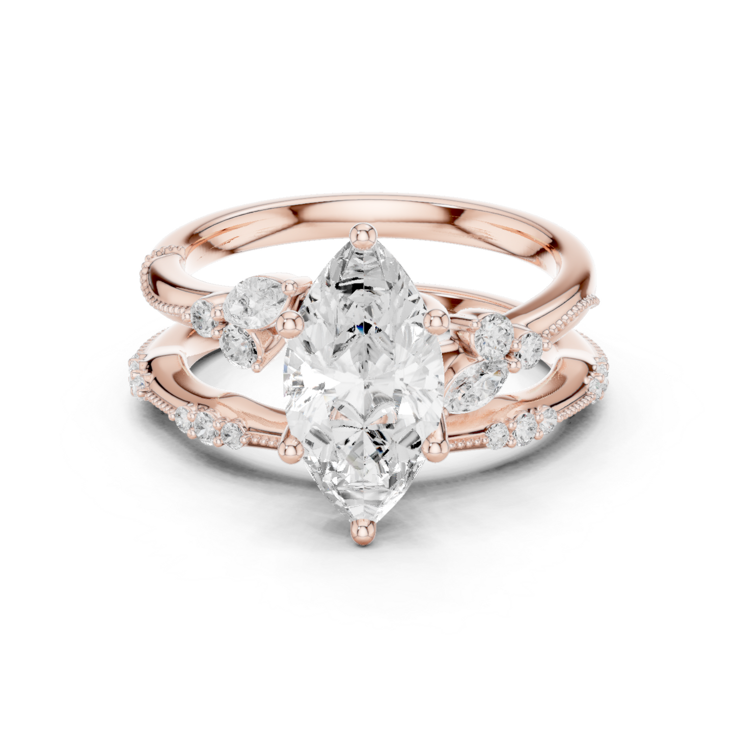 Mixed Shape Lab Grown Diamond Side Stone Ring