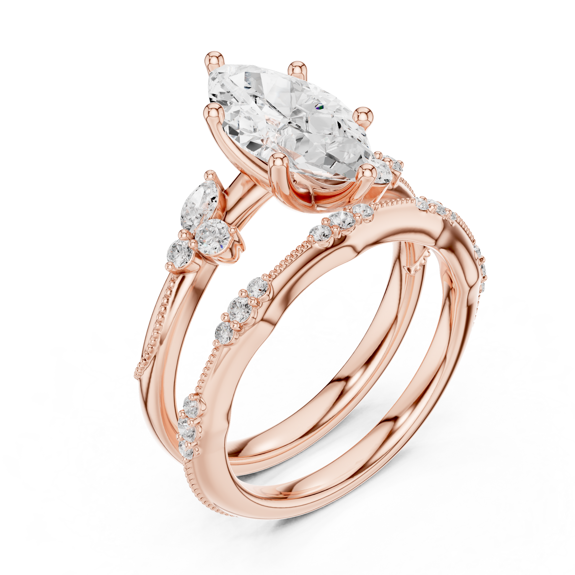 Mixed Shape Lab Grown Diamond Side Stone Ring