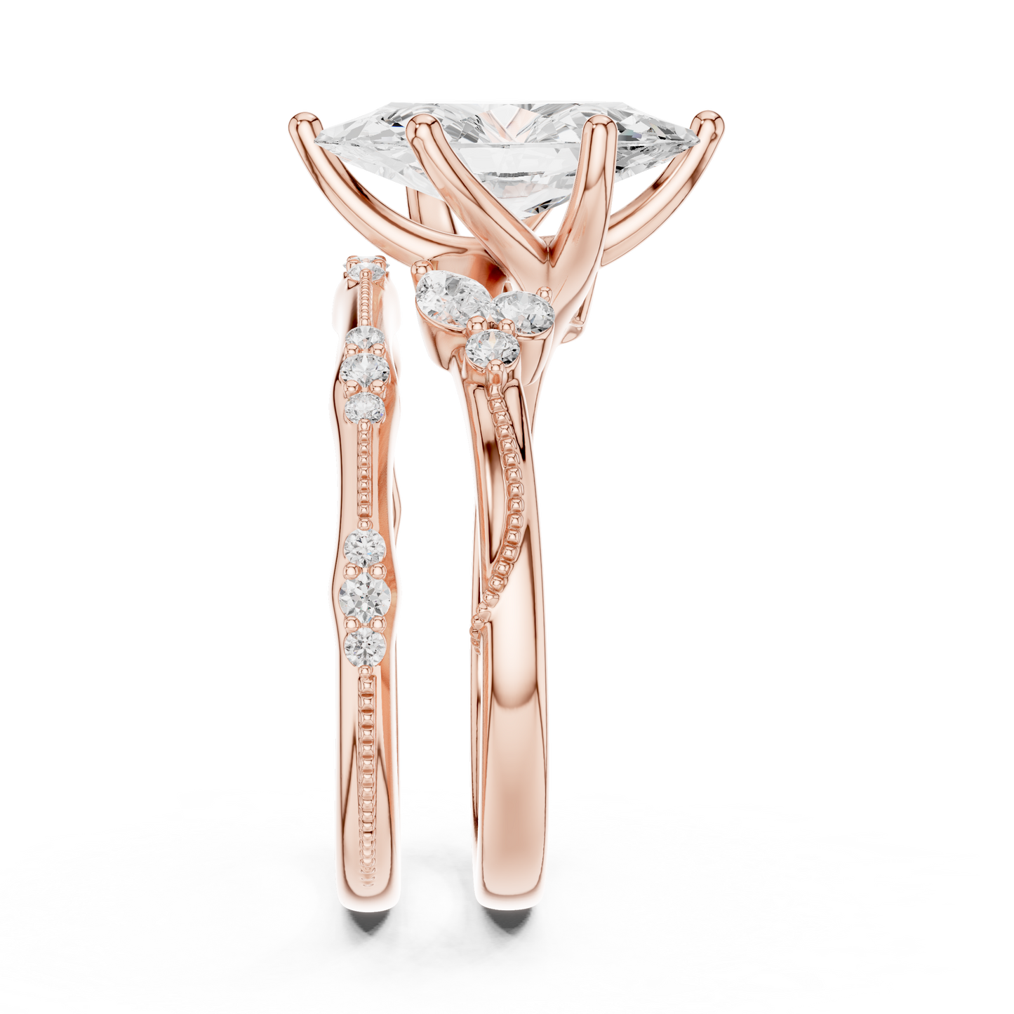 Mixed Shape Lab Grown Diamond Side Stone Ring