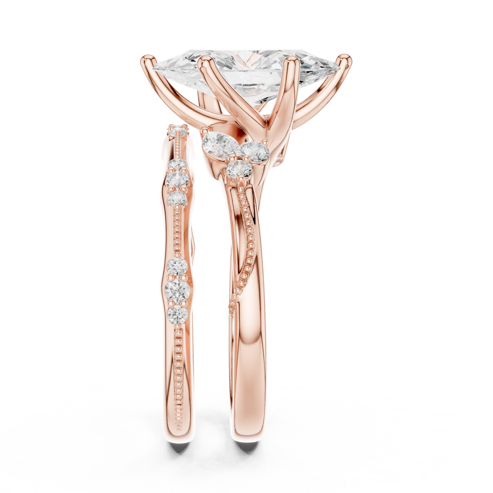 Mixed Shape Lab Grown Diamond Side Stone Ring