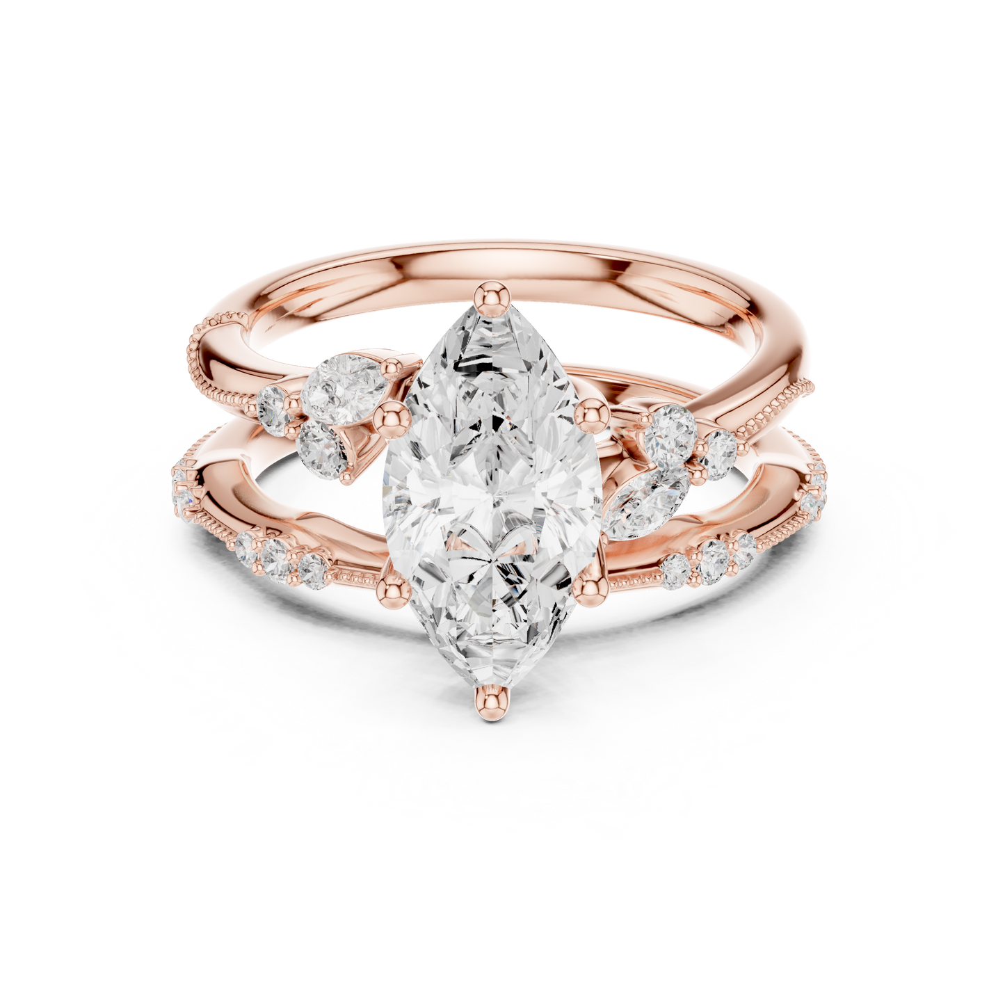 Mixed Shape Lab Grown Diamond Side Stone Ring