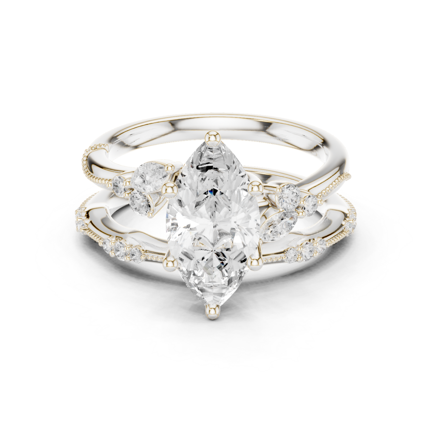 Mixed Shape Lab Grown Diamond Side Stone Ring
