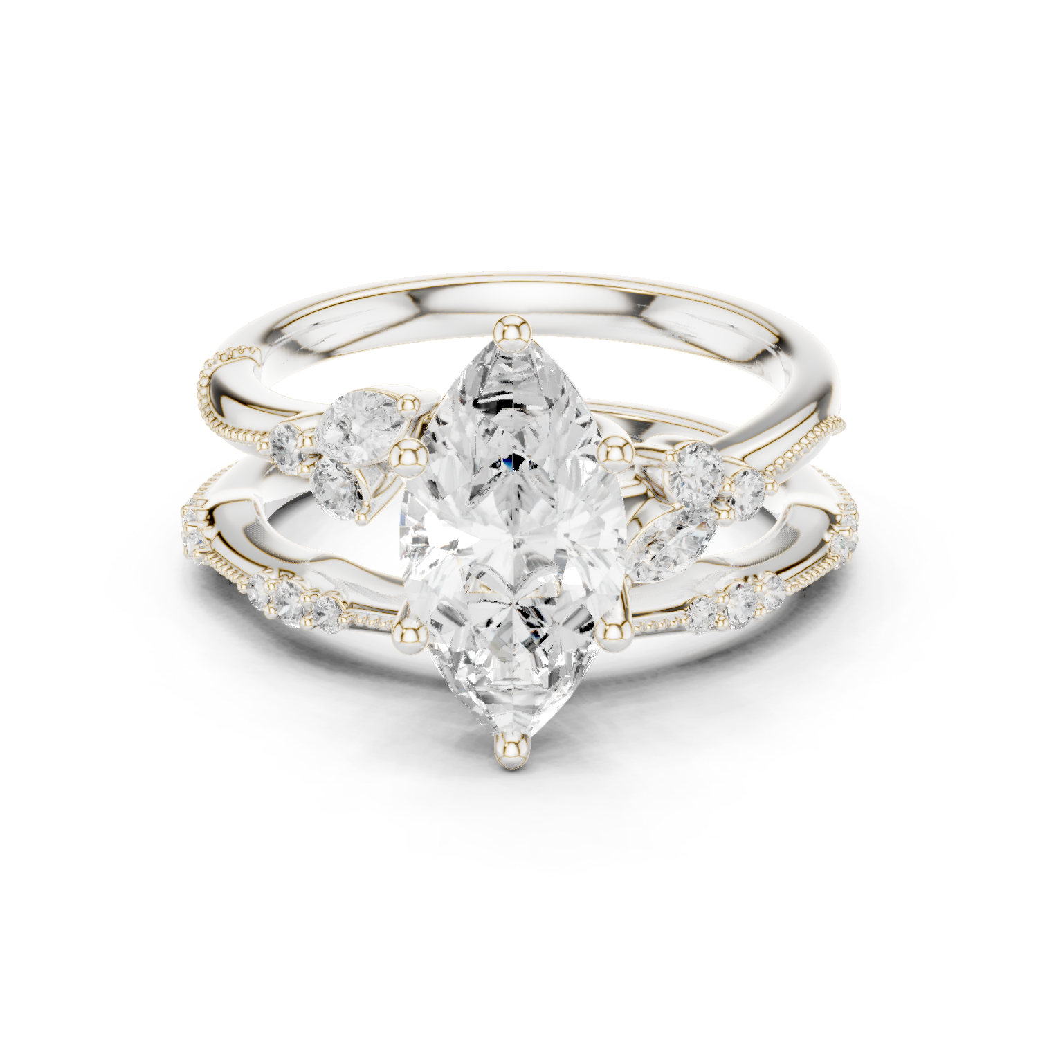 Mixed Shape Lab Grown Diamond Side Stone Ring