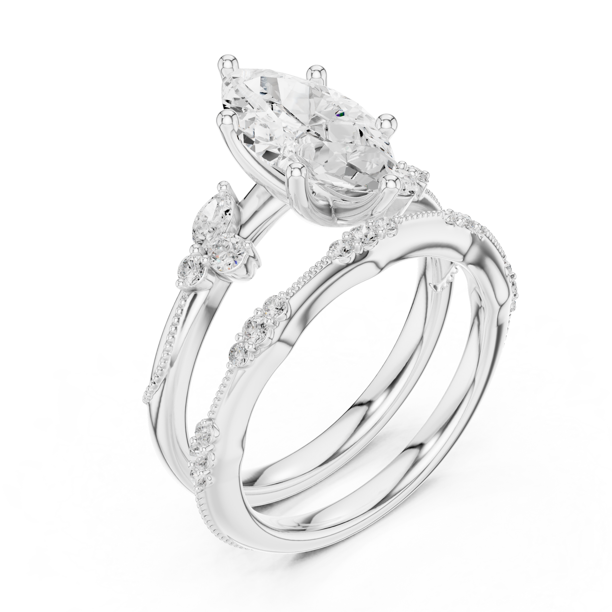 Mixed Shape Lab Grown Diamond Side Stone Ring