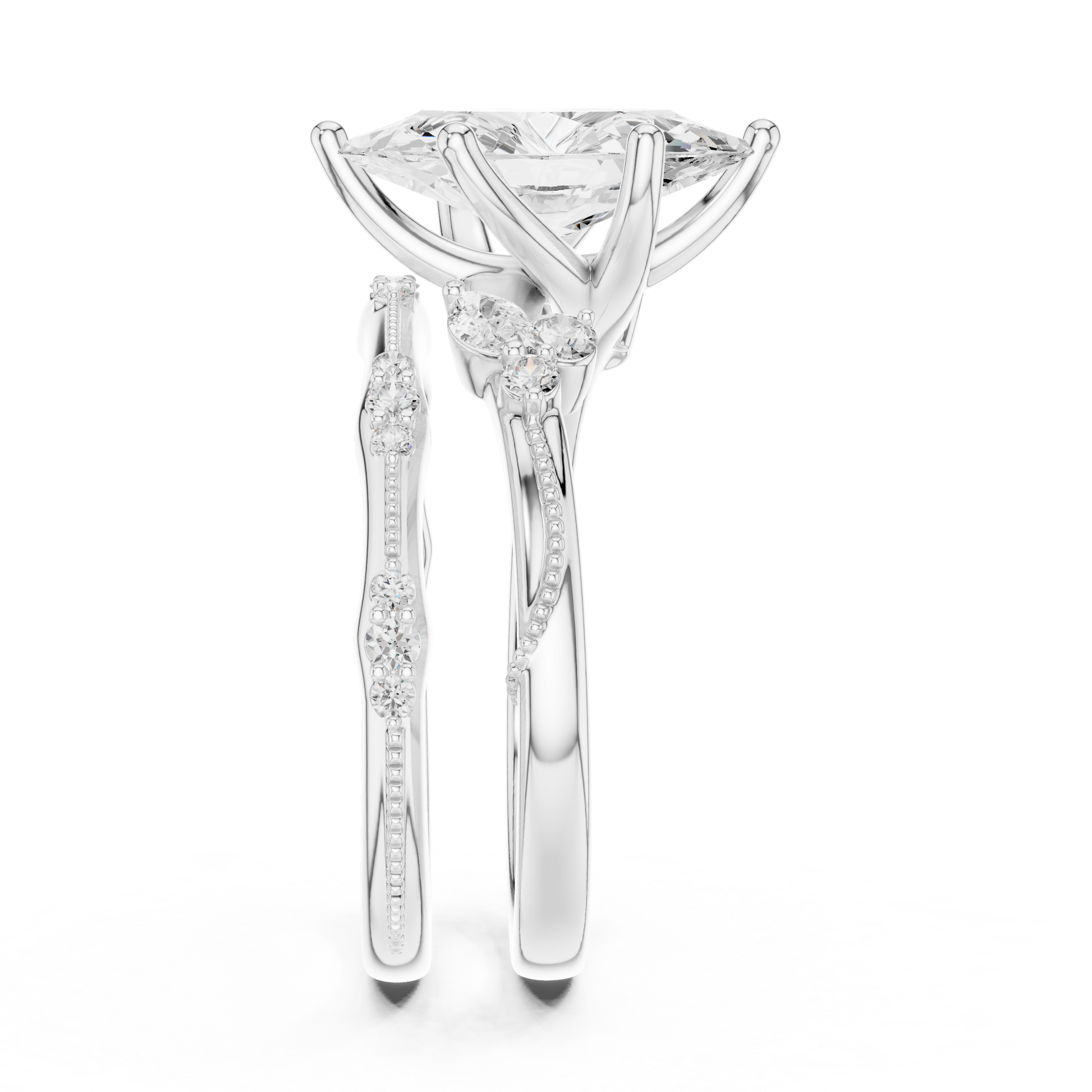 Mixed Shape Lab Grown Diamond Side Stone Ring