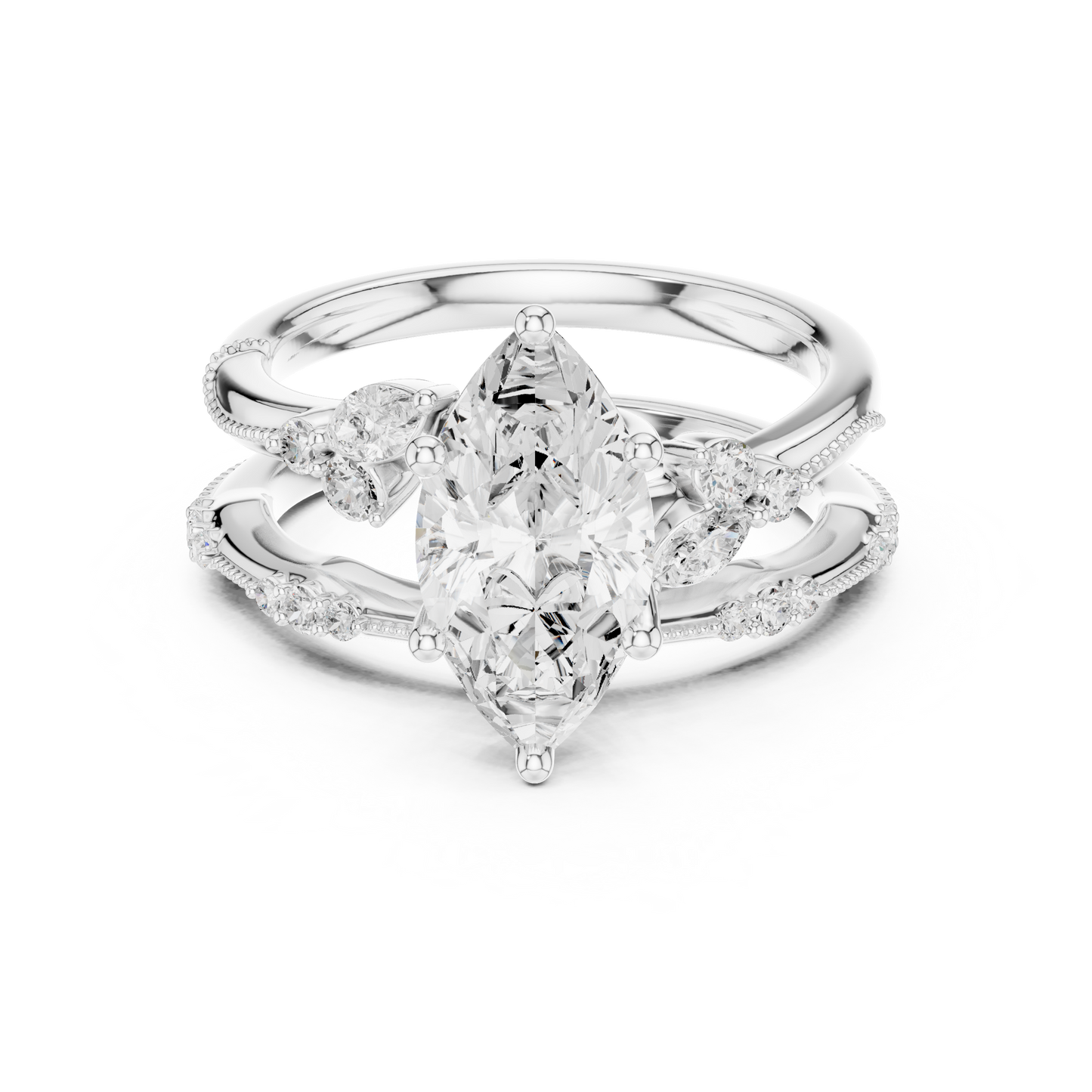 Mixed Shape Lab Grown Diamond Side Stone Ring