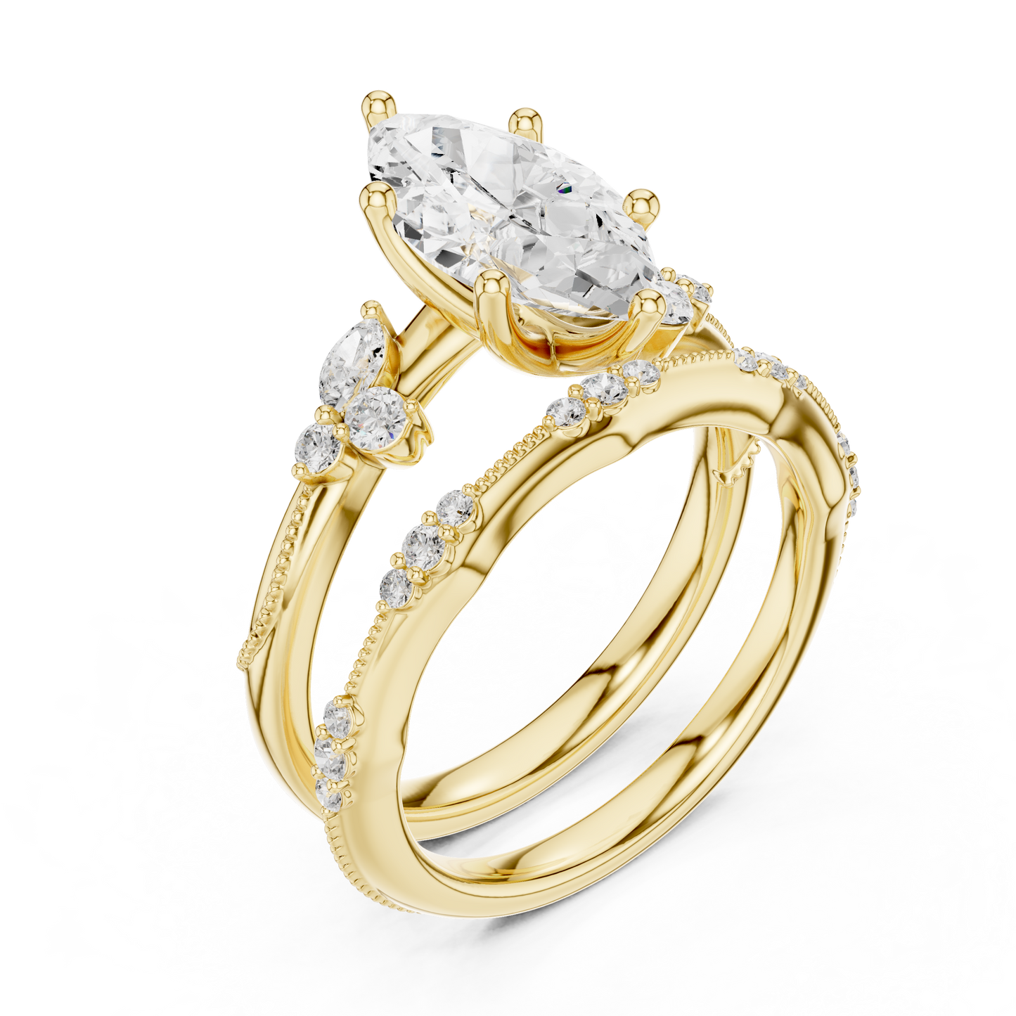 Mixed Shape Lab Grown Diamond Side Stone Ring