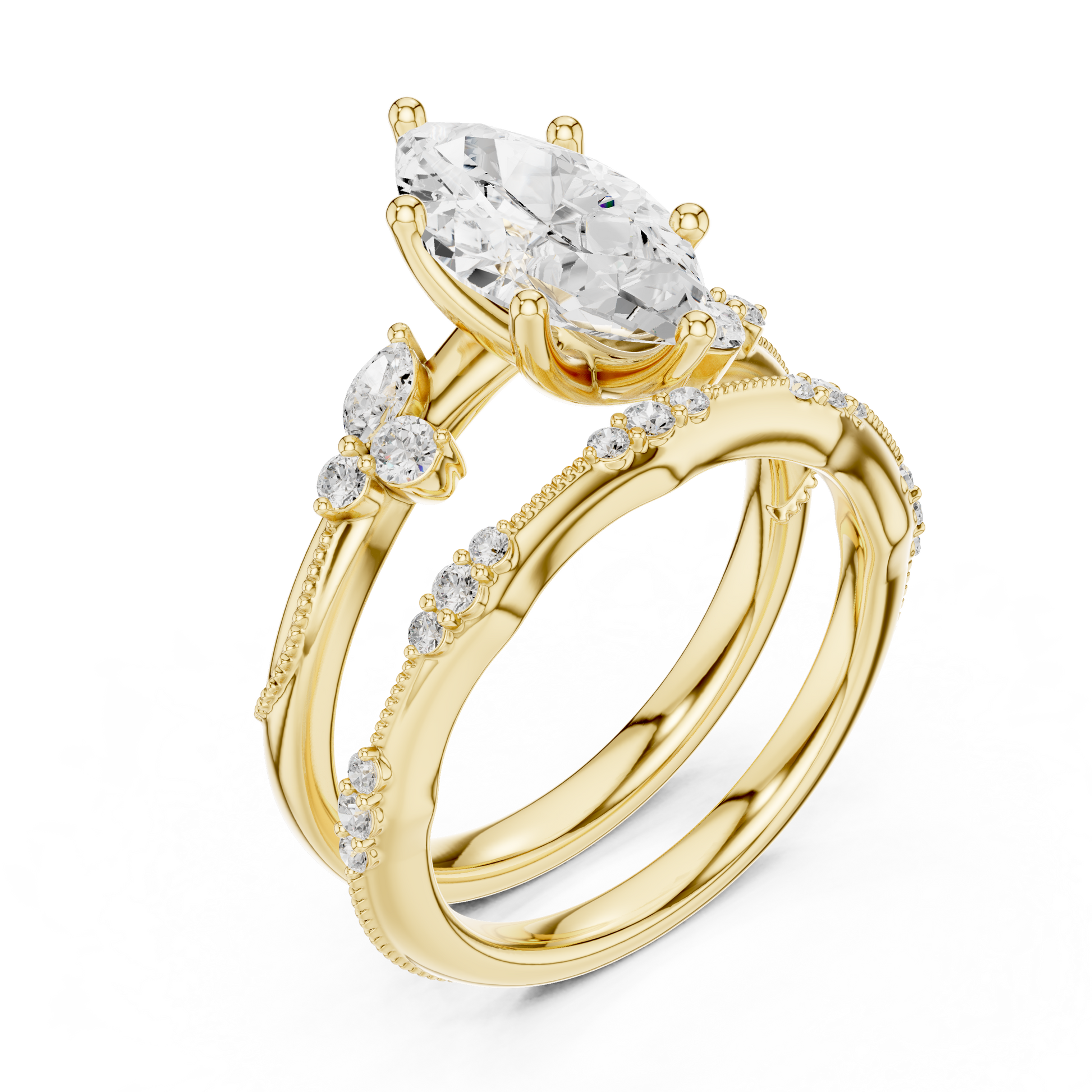 Mixed Shape Lab Grown Diamond Side Stone Ring