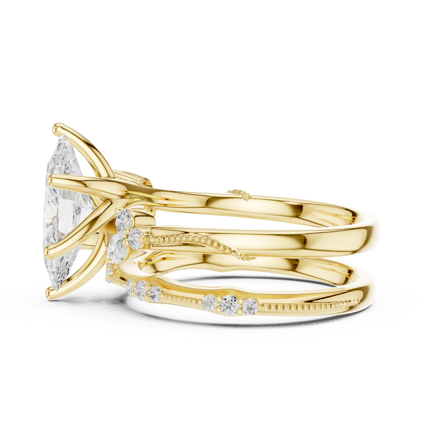 Mixed Shape Lab Grown Diamond Side Stone Ring