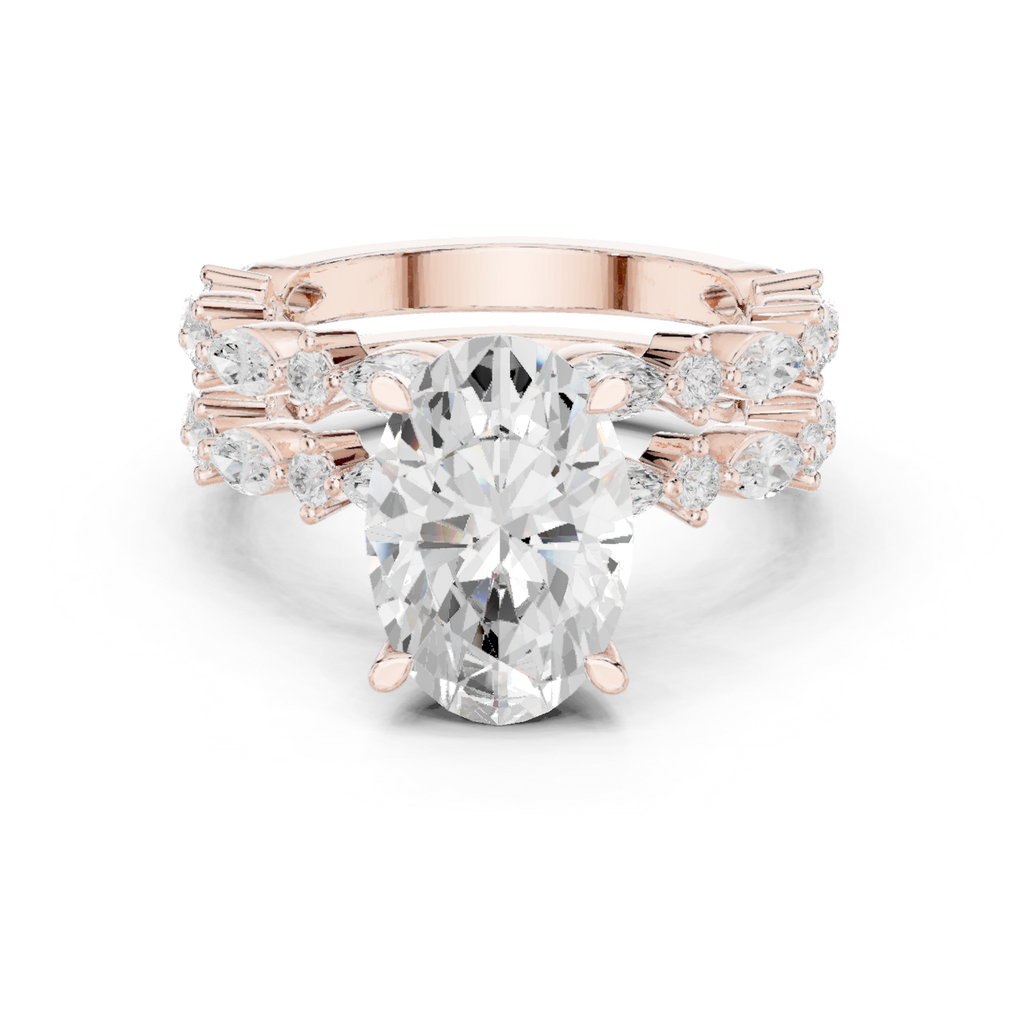 Mixed Shape Lab Grown Diamond Side Stone Ring