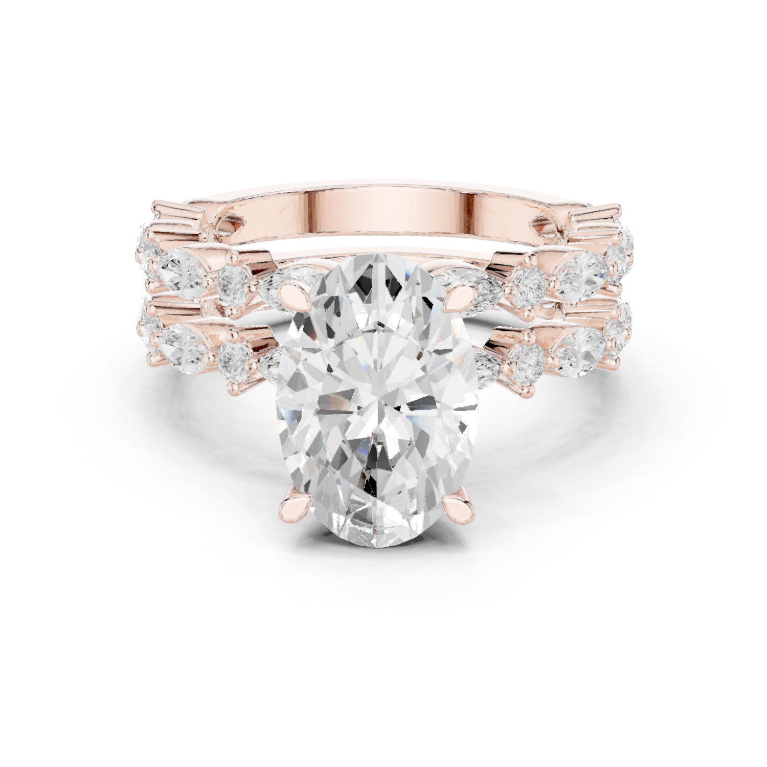 Mixed Shape Lab Grown Diamond Side Stone Ring