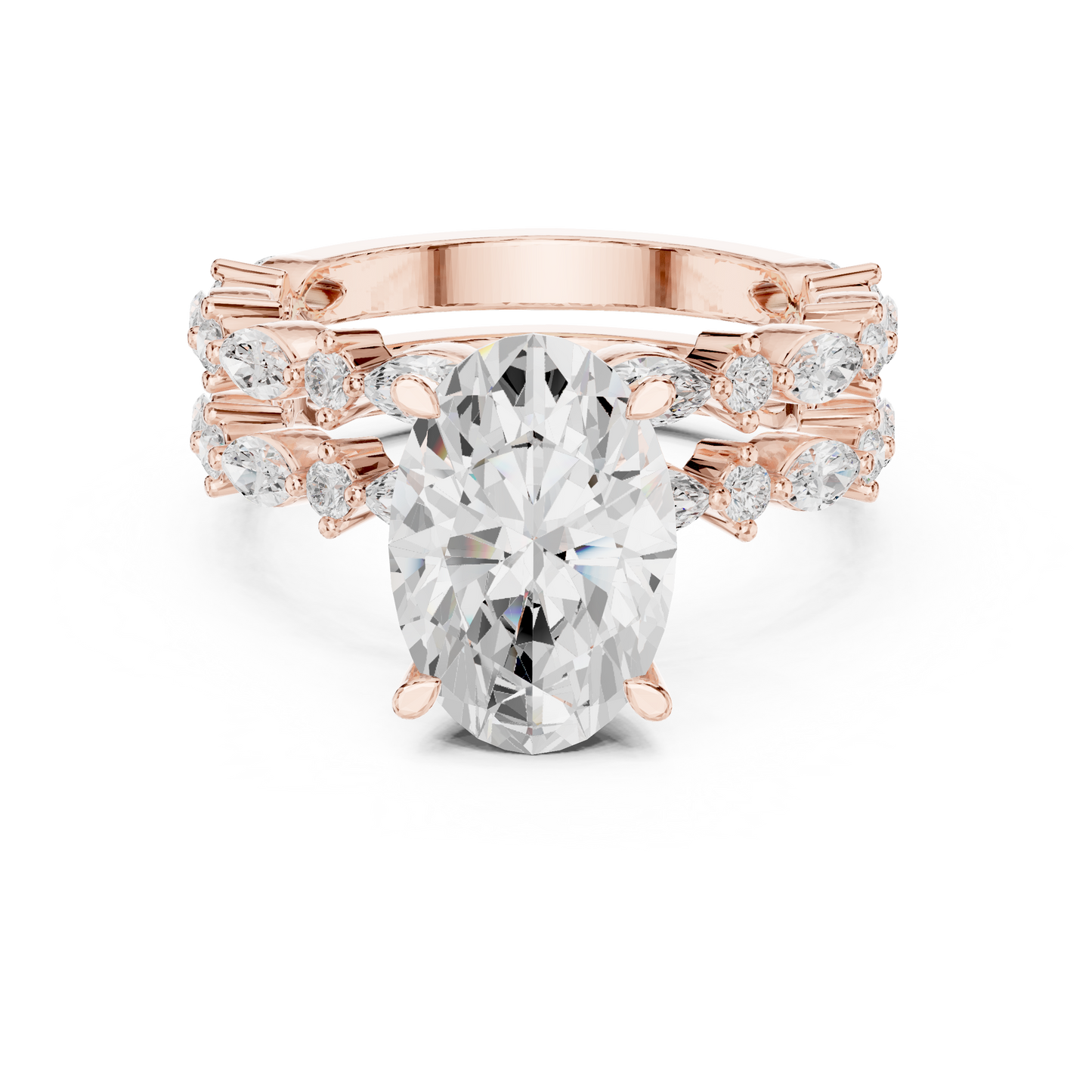 Mixed Shape Lab Grown Diamond Side Stone Ring